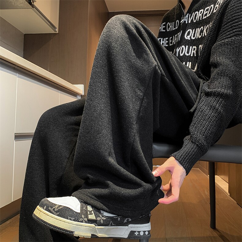 8XL-M特大码工装加绒裤男纯色宽松裤卫裤休闲基础款K995P65，男装休闲裤，电商D206-1