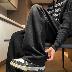 8XL-M特大码工装加绒裤男纯色宽松裤卫裤休闲基础款K995P65，男装休闲裤，电商D206-1