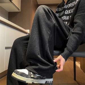 8XL-M特大码工装加绒裤男纯色宽松裤卫裤休闲基础款K995P65,男装休闲裤,电商D206-1