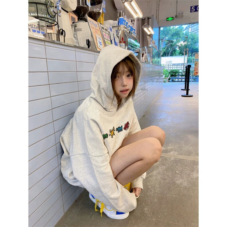 美式复古连帽卫衣新款秋冬宽松慵懒高街小众外套WY403-P56,女装短外套,星座208-5