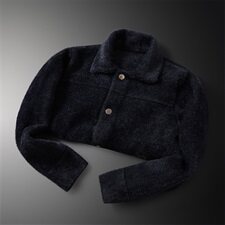 3330冬季翻领休闲加厚保暖水貂绒开衫外套，男装针织衫/毛衣，钱塘2010-1