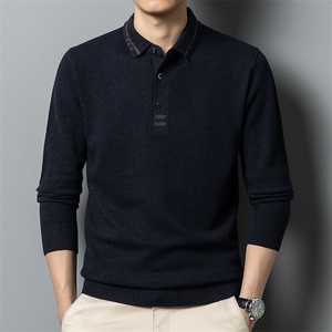 AJ9806钱塘2020-3冬季新款纯羊毛衫男士翻领针织毛衣货稳P157图片