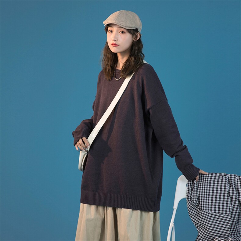 秋冬2024新款毛衣圆领纯色针织衫中性风男女上衣A161-2-M001-P35，男装针织衫/毛衣，电商A161-2