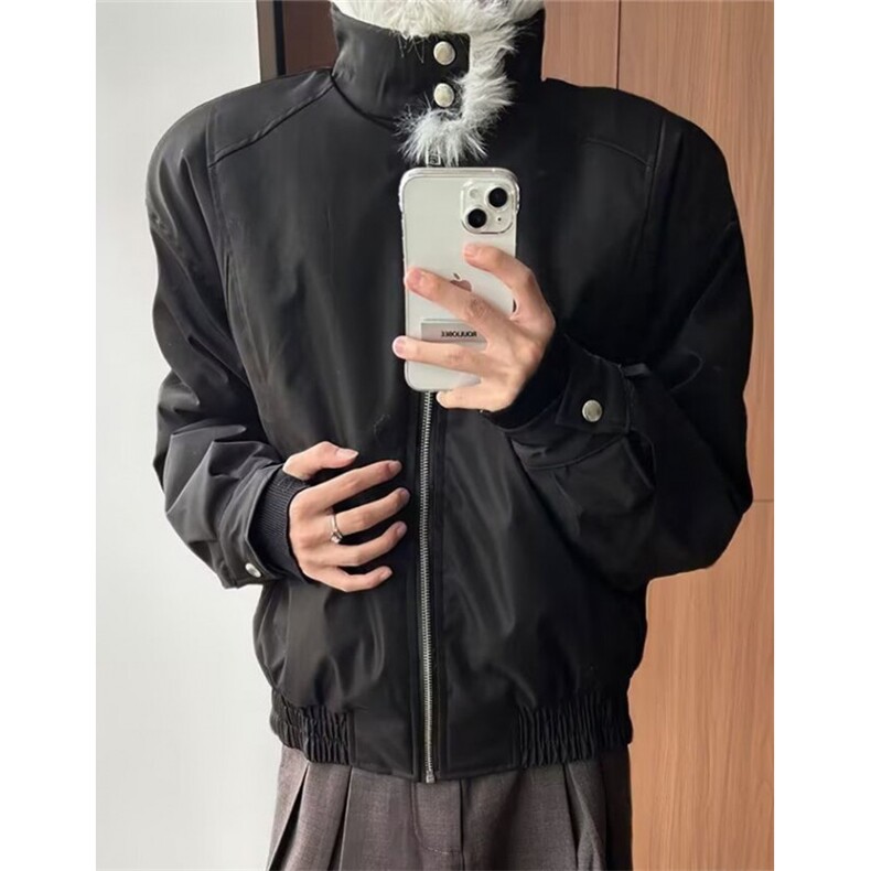 冬季美式座山雕翻领毛领棉衣男女情侣宽松保暖夹克棉服W897,男装夹克,星座1116A（原606A-3）