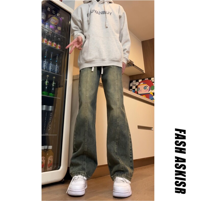 抖音得物品质百搭牛仔裤212-2-WD03-特P60加绒特P65,男装牛仔裤,星座808A-1