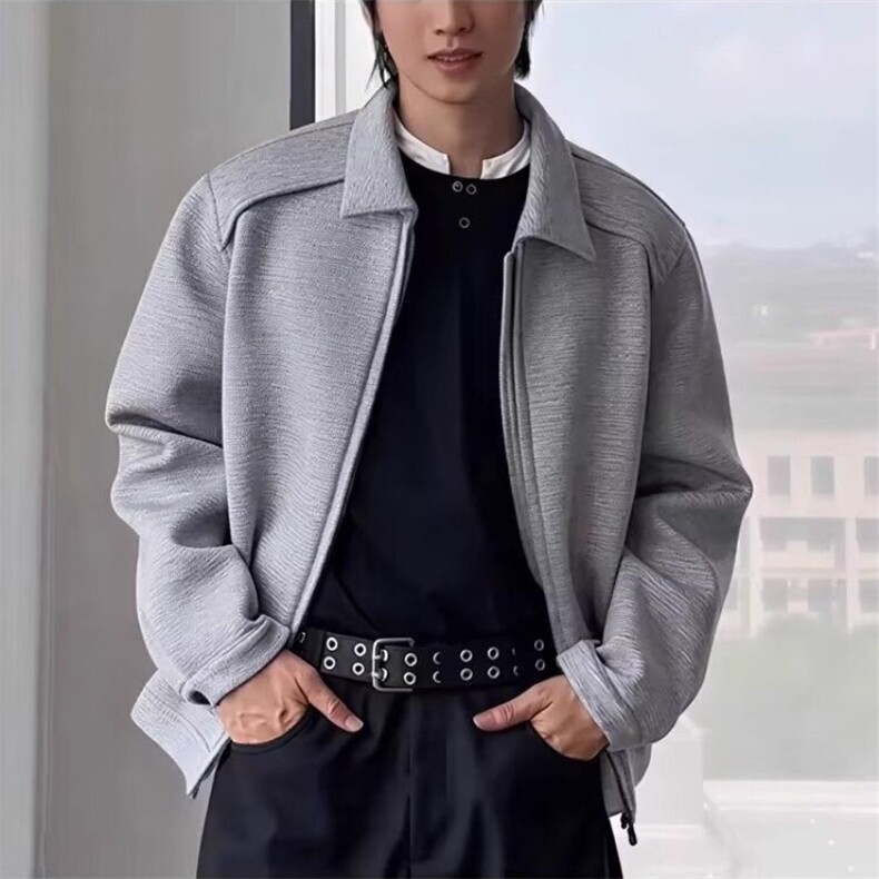 网图现货秋季新款复古翻领夹克宽松休闲男上衣外套RW118-P50，男装夹克，星座1005-4