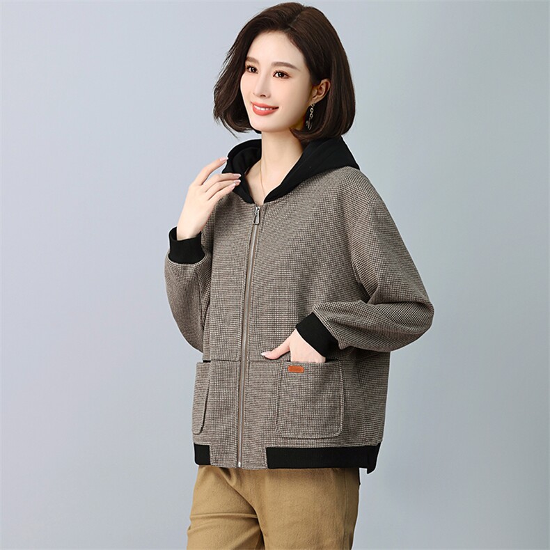 运动卫衣女2025新款时尚春秋穿搭一整套小个子搭配妈妈,女装短外套,忆绮罗