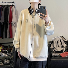 烫花大码330克重磅华棉复合圆领纯色休闲卫衣-W4272-P33【特价】，男装卫衣，电商A007