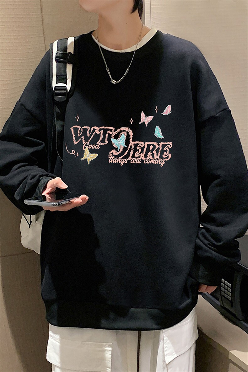 圆领卫衣男超大码胖子肥佬大号长袖t恤S6443-P28,男装卫衣,电商A040