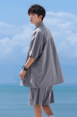 夏季套装男高品潮牌五分袖衬衫短裤大码两件套DSA157B-C69-P85，男装牛仔裤，电商A157B