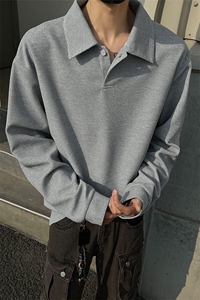 黑墙2026春装套头翻领卫衣男装春季大码宽松长袖打底T恤S390特P38图片
