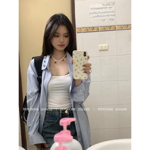 防晒衬衫外套女2025夏季新款休闲宽松衬衣设计感小众薄款上衣图片