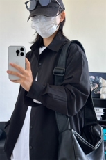 四季薄款冰丝长袖衬衫男简约纯色垂感休闲长袖痞帅衬衣CS031-P28，男装衬衫，星座301C-5