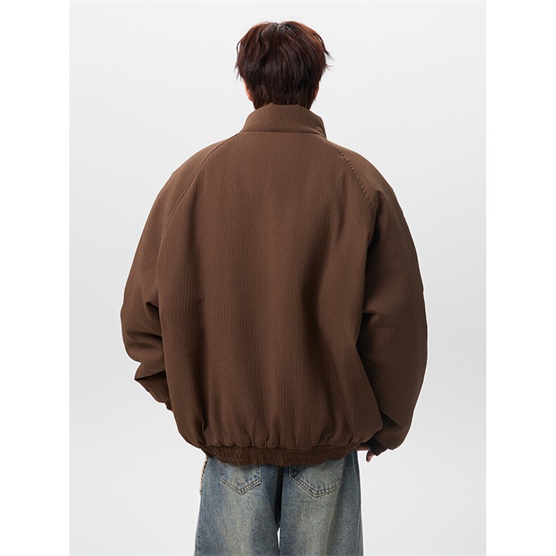 MFDD012-P80冬季日系竖条纹美拉德棉衣男宽松保暖棉服外套,男装棉衣,星座712A-1