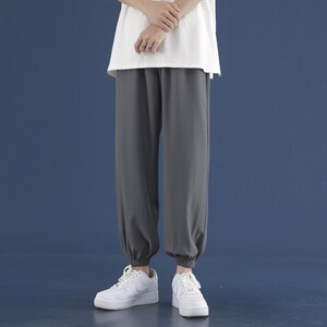2023夏季薄款休闲裤男士冰丝新款韩版潮九分束脚裤  2027-特批20图片