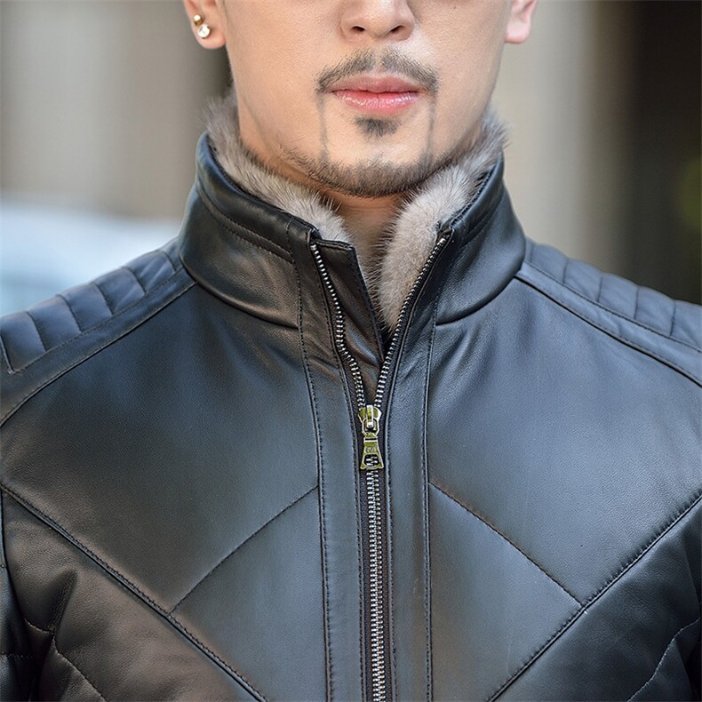 8137钱塘2021-1男士大码皮衣羽绒水貂领520,男装皮衣,钱塘207-1