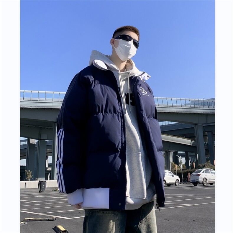 棉衣男韩版潮流拼色高街帅冬季保暖2024新款ins棉服外套MF174-P97,男装棉衣,星座412-3