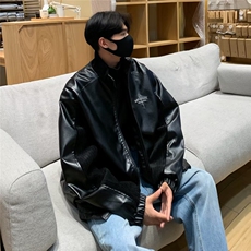 2023春秋潮牌古着皮衣夹克美式立领情侣机车服外套男W935-P72，男装夹克，星座512-4