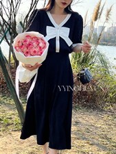 夏季蝴蝶结两件套裙，其它，迎盈柳韵