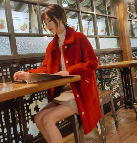 现货冬装黄金貂，毛呢大衣，女装，一浅浅+