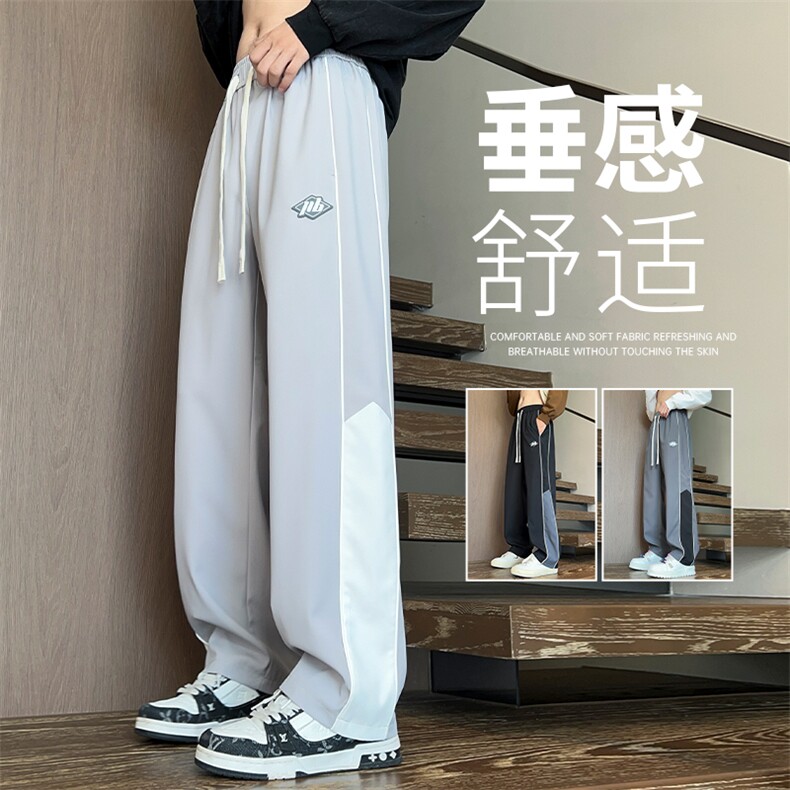 休闲裤男款春秋潮牌宽松直筒裤子男时尚帅气青少年长裤K521-P40图片