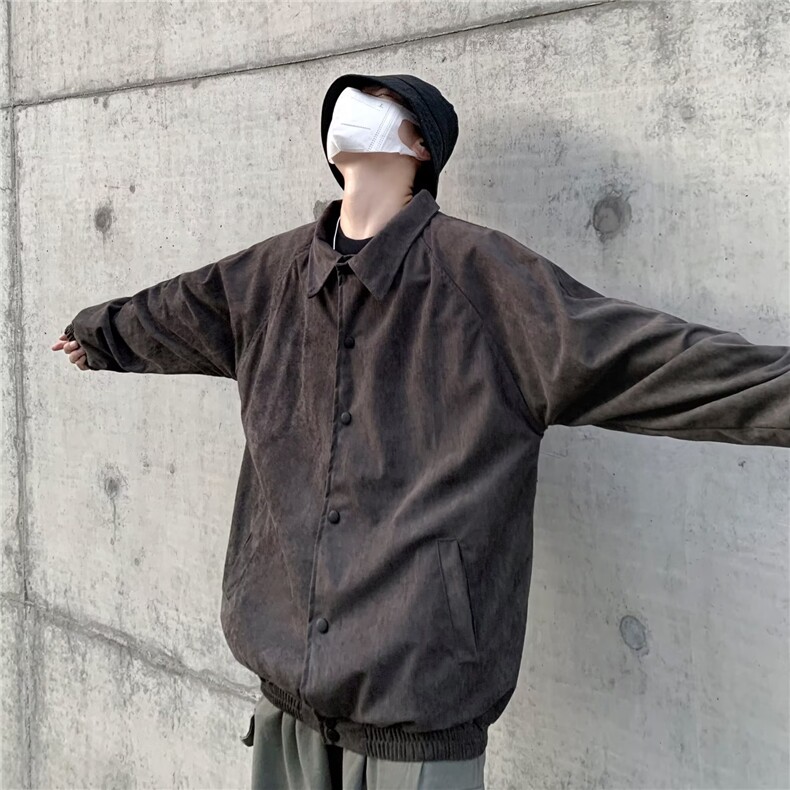 美式高街ins麂皮绒夹克男女秋冬情侣款纽扣棒球服FA16P60,男装夹克,星座1116-2