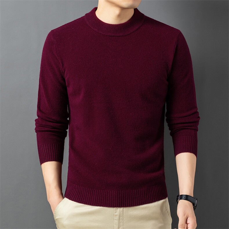 ATQM601钱塘2020-3中青年男士纯色厚款保暖简约纯羊毛衫P102,男装针织衫/毛衣,钱塘207-3