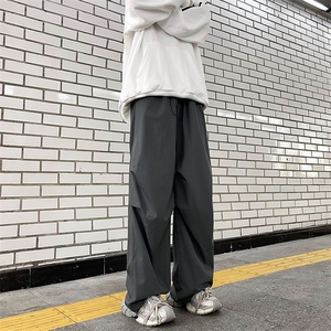 牛仔裤男春秋美式高街潮牌oversize直筒宽松阔腿裤 K7485-P34图片