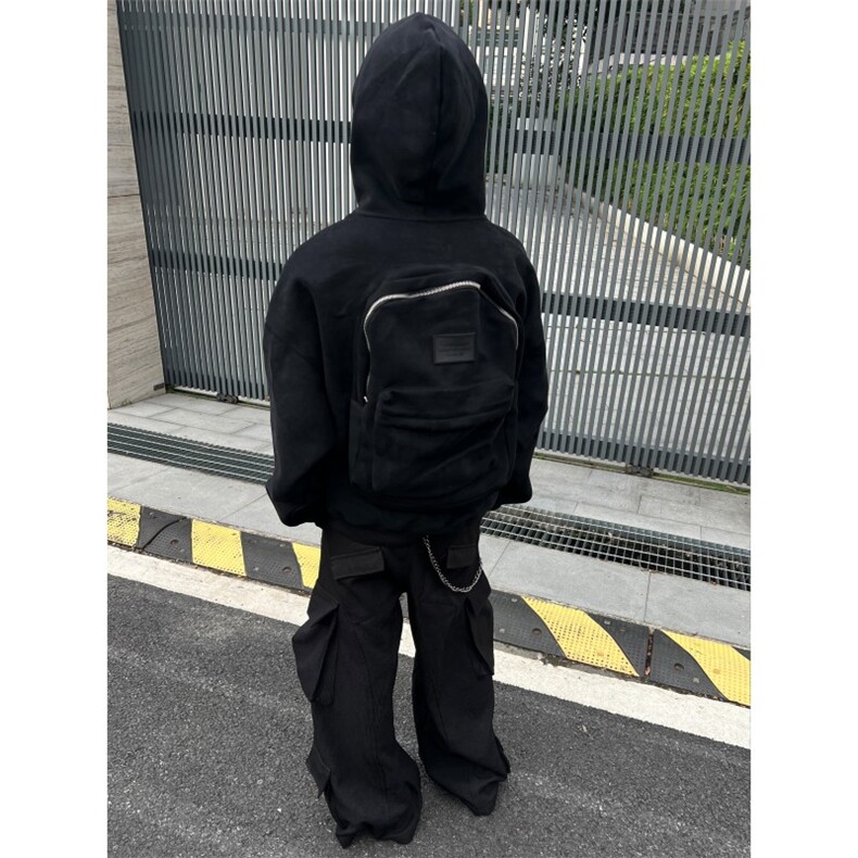 小众背面立体背包设计感开衫卫衣男秋季休闲情侣百搭短款外套夹克,男装夹克,星座302B