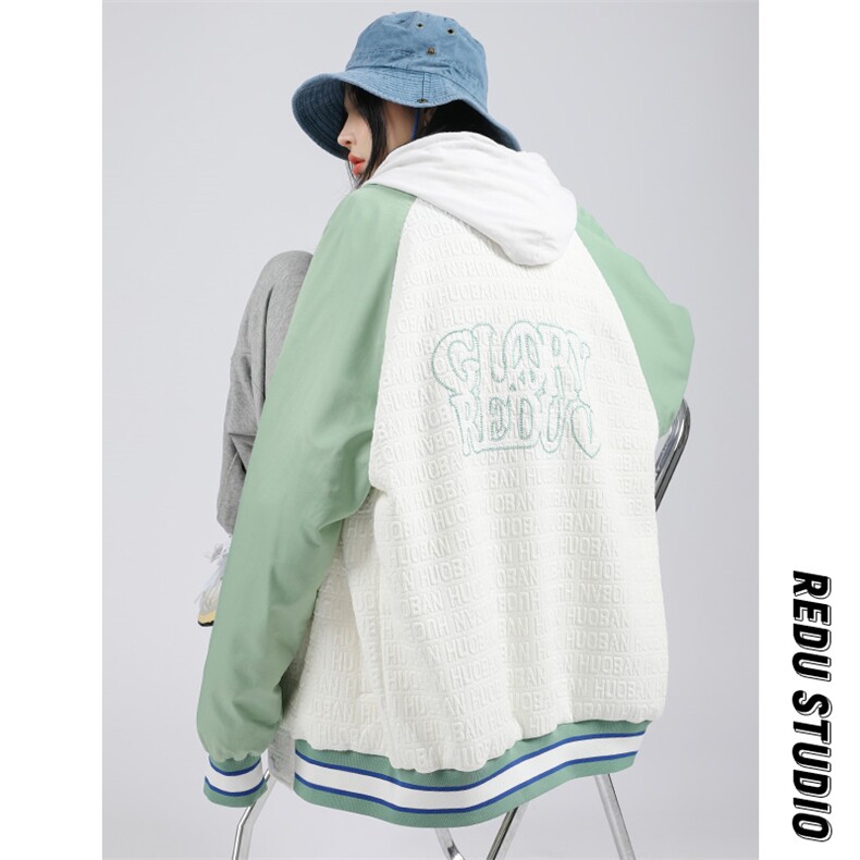 秋装新品潮韩版夹克棒球服男女中性风胸针刺绣百搭外套 8013-P95图片