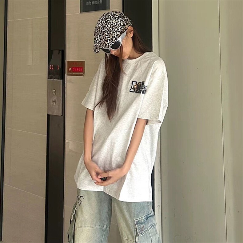 万针全刺绣工艺高品质260克双纱纯棉美式高街短袖T恤特P35,男装T恤,电商A486