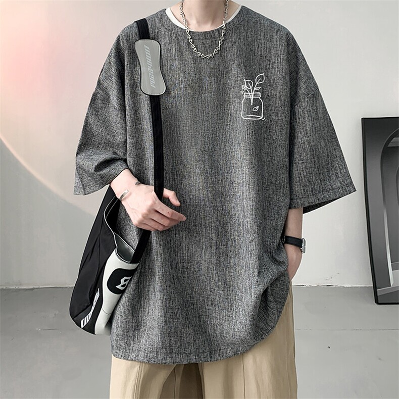 风复古亚麻短袖男棉麻t恤男半袖ZT71430-P35,男装T恤,电商A040