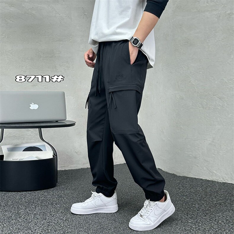 新款休闲男长裤工装刺绣多口袋束脚裤A329-K8711-P65,男装工装外套,电商A329
