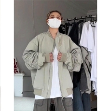 高街复古飞行员夹克垫肩短款工装外套男生高级感vintage棒球服，男装夹克，星座506A