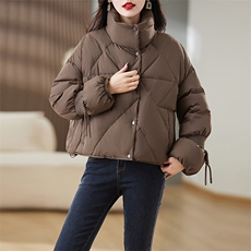 简约时尚立领防风保暖短款90羽绒服，女装羽绒服，臻衣坊