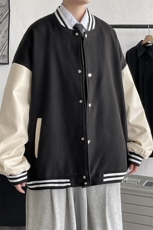 1港风毛呢子休闲宽松原创潮流棒球服大码M-5XL夹克男7423P70控98，男装夹克，星座226-2