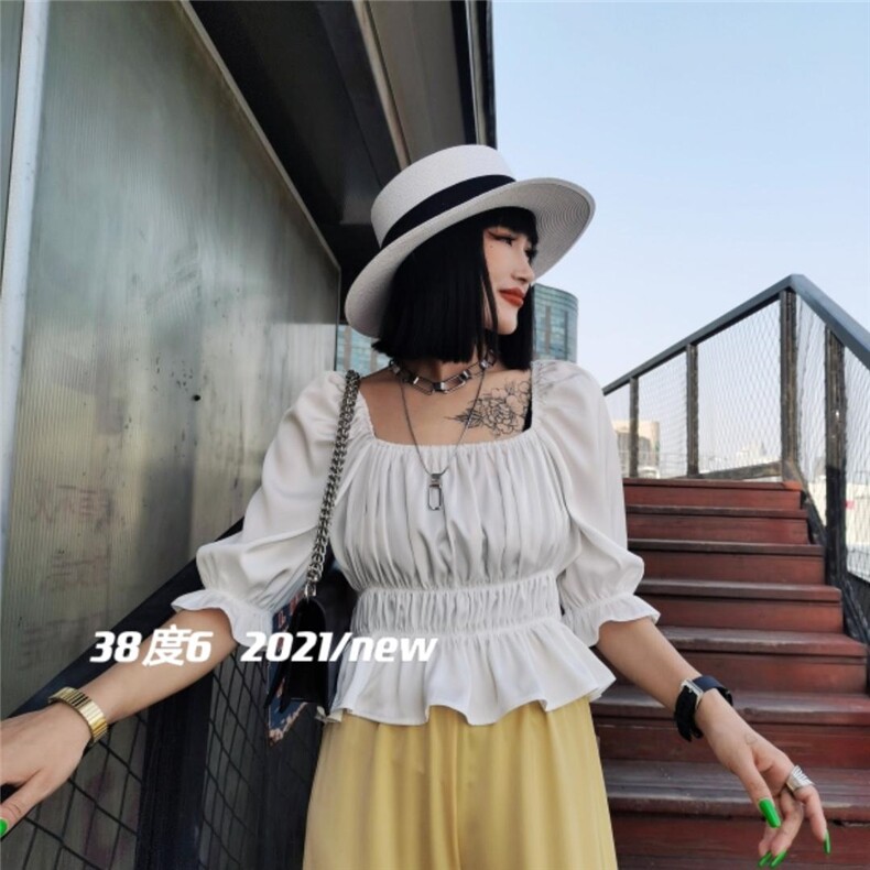 百搭显瘦上衣搭配时尚云朵裤，女装，38度6