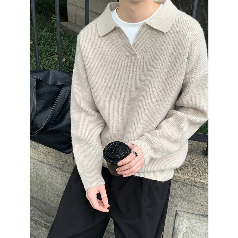 MY04高品质翻领套头毛衣P82，男装针织衫/毛衣，星座702(原615)