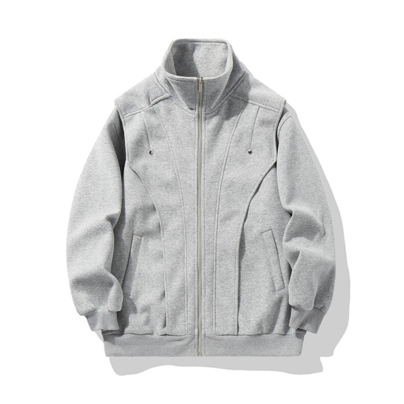 重磅400克立领结构开衫卫衣男秋冬季宽松上衣外套P80X138，女装短外套，星座803