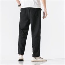 2021新款春夏季中国风棉麻休闲裤直筒裤男灯笼裤QT6008-1-K65-P65，男装休闲裤，电商A008