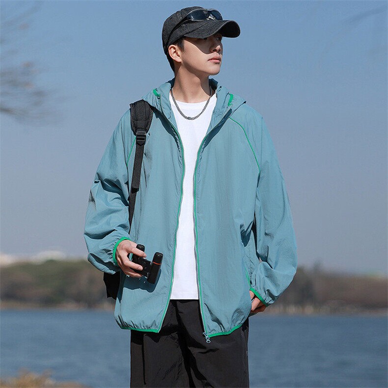 夏季中性风高品质50D尼龙皱时尚纯色防晒衣DSA157B-F7737-P55,男装防晒衣,电商A157B