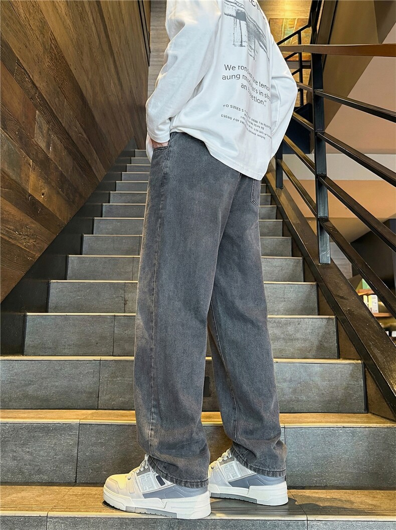 美式休闲牛仔裤子男宽松直筒修身裤男士宽松新款牛仔裤青少年长裤,男装牛仔裤,星座302A-2