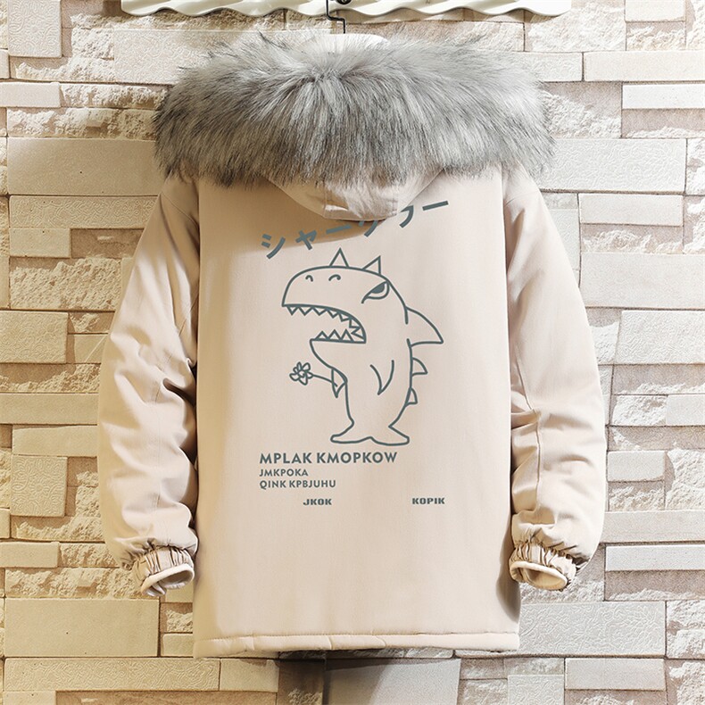 MM48092-P130 冬季大毛领棉衣男士大码加厚棉袄男棉服 砖墙图片