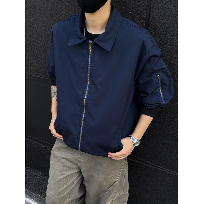 港风秋款男工装拉链口袋夹克衫宽松休闲外套JK441P60，男装夹克，星座1013-1