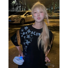 万针全刺绣工艺抖音得物高品质260克重磅纯棉双纱美式高街短袖T恤，男装T恤，电商A486