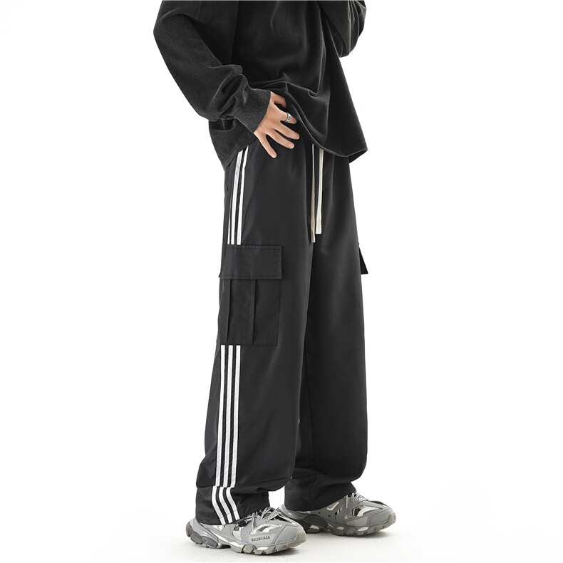 校服裤子条纹直筒宽松速干冲锋工装裤KZ10-P55,男装休闲裤,星座310A-4