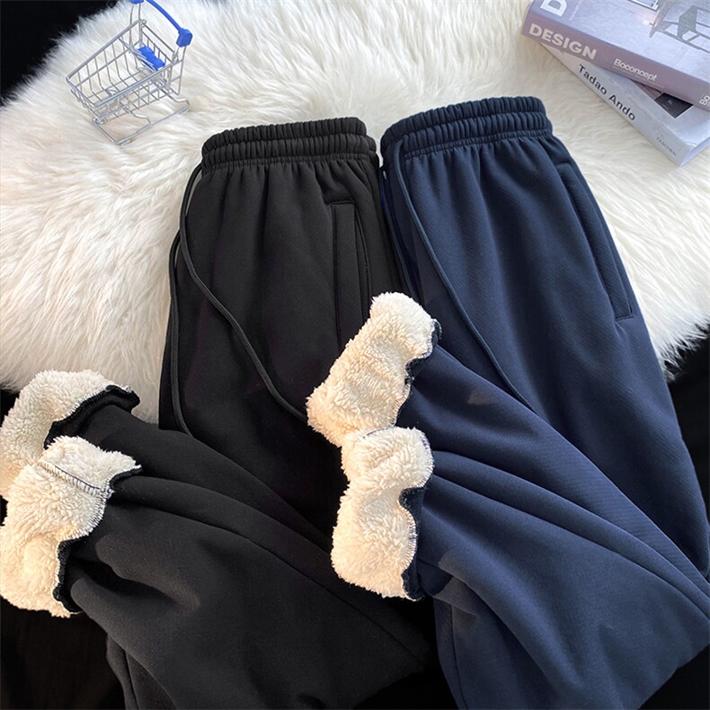 冬新款羊羔绒束脚卫裤加厚款运动裤XZ102A-4-K700-P55,男装休闲裤,星座211-2