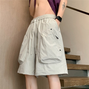 夏季薄款冰丝工装短裤透气潮流五分裤子宽松休闲裤 A436-6203-P35图片