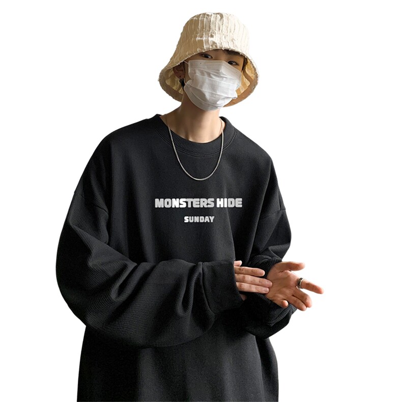 好质量！华夫格上衣男圆领华夫格卫衣男大码长袖t恤男HY105-P30,男装卫衣,电商B367