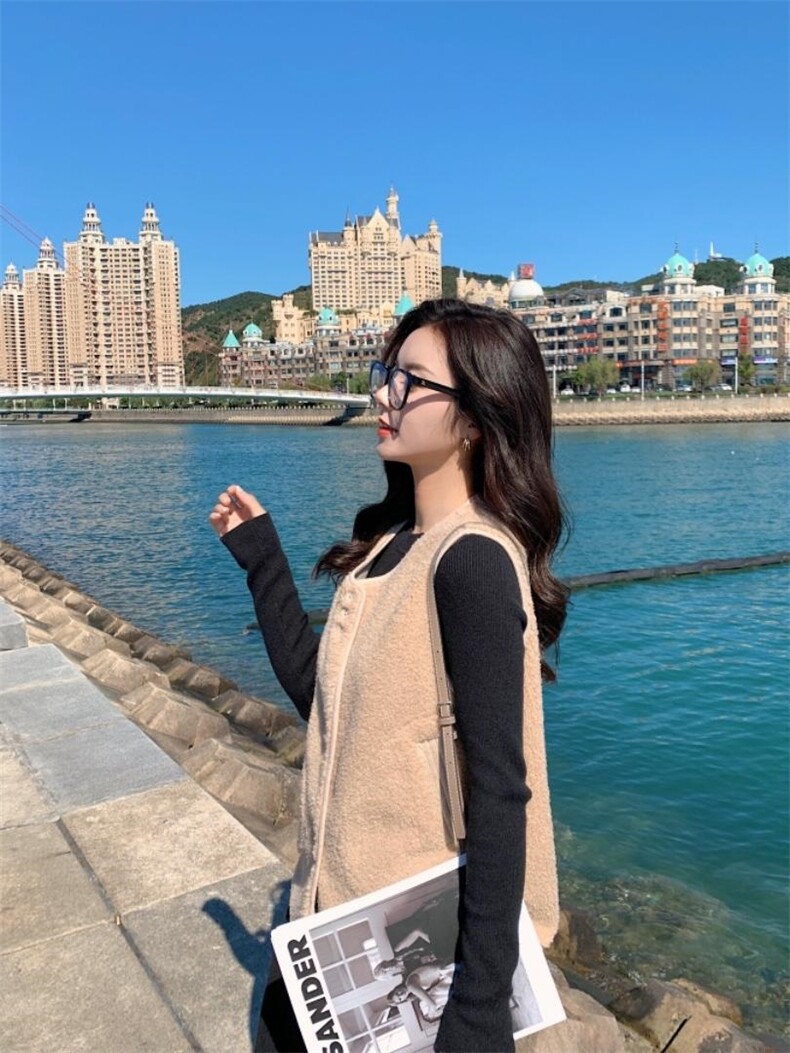 皮毛一体马甲，女装马甲，唯品